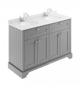 Hudson Reed Old London Storm Grey 1200mm Unit And Double Basin (1 Tap Hole) LOF264