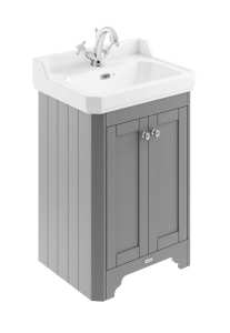 Hudson Reed Old London Storm Grey 595mm Unit And Basin (1 Tap Hole) LOF270