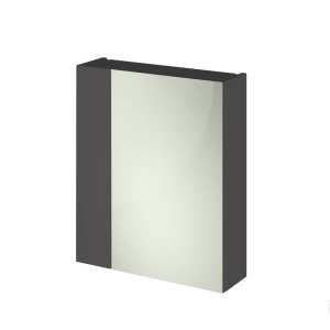 Hudson Reed Grey Gloss 600mm Mirror Unit (50/50) OFF918