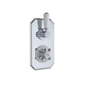 Hudson Reed White Topaz Twin Concealed Shower Valve with Diverter TSVT004