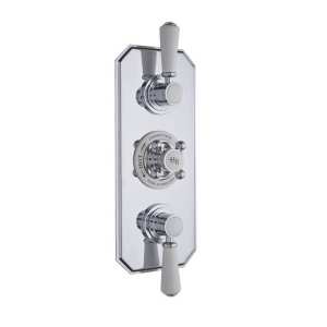 Hudson Reed White Topaz Triple Concealed Shower Valve with Diverter TSVT005