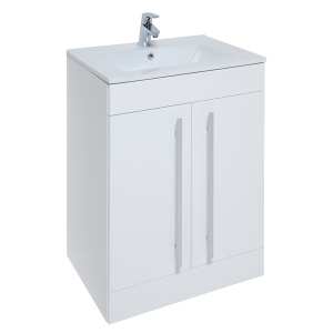 Kartell Purity 600mm Two Door White Floor Standing Unit and Basin FUR001PU FUR057PU