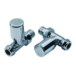 Kartell Modern Straight Chrome Radiator Valve Pair KART STR