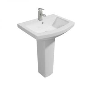 Kartell Trim 550mm Single Tap Hole Basin and Pedestal POT470TR POT453SE