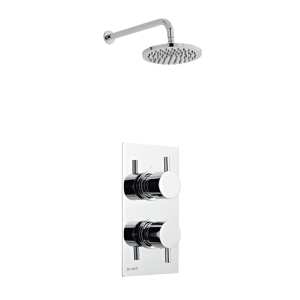 Kartell Plan Thermostatic Concealed Shower with Fixed Overhead Drencher Chrome SHO001PL SHO083DE