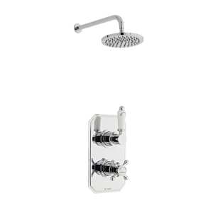 Kartell Viktory Thermostatic Concealed Shower with Fixed Overhead Drencher Chrome SHO0032VI SHO083DE