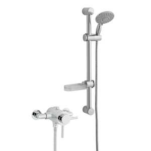 Kartell Plan Thermostatic Exposed Shower with Adjustable Slide Rail Kit Chrome SHO037PL SHO080DE
