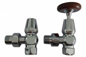 Kartell Traditional Angled Chrome Radiator Valve Pair TRAD ANG C