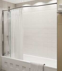 Kudos Inspire Over Bath Shower Panel with Shower Curtain Rail Recess