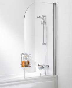 Lakes Curved Hinged Bath Shower Screen 800mm