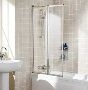 Lakes Framed Two Panel Bath Shower Screen 950mm