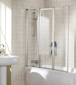 Lakes Framed Triple Panel Bath Shower Screen 1390mm