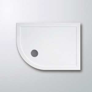 Lakes 900 x 800 LEFT HAND Offset Quadrant Shower Tray Acrylic Capped Resin