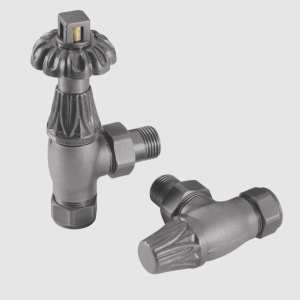 MHS Chartwell 15mm Angled Thermostatic Radiator Valves in Anthracite