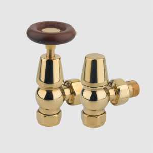 MHS Kentwell 15mm Angled Manual Radiator Valves in Brass