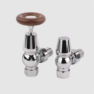 MHS Kentwell 15mm Angled Manual Radiator Valves in Chrome