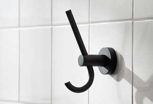 Miller Bond Double Robe Hook Black 8712B