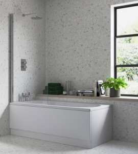 Moods 800mm Single Curved Edge Bath Screen