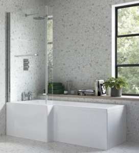 Moods 815mm L Shaped Bath Screen