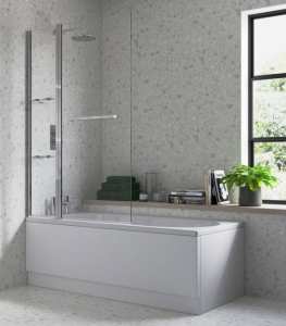 Moods 1000mm Two Panel Folding Bath Screen