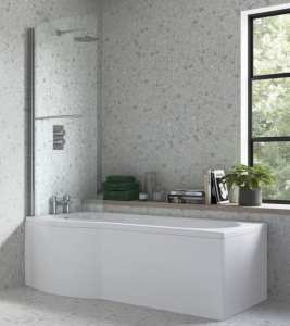 Moods 760mm P Shaped Bath Screen