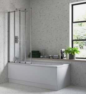 Moods 800mm Framed Four Fold Bath Screen