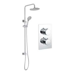 Moods Round Shower Pack 2 with Two Outlet Valve and Rigid Riser Shower Kit DICMP0036