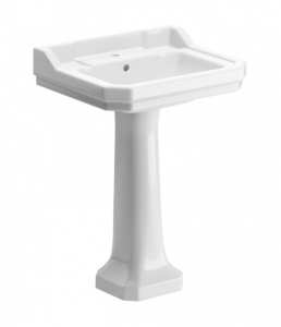 Moods Classico Two Tap Hole Basin And Full Pedestal 600 x 500mm