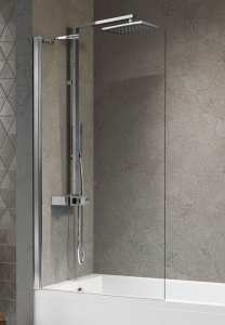 Novellini Aurora 5 Fixed Bath Screen Chrome Finish  1500mm x 700mm