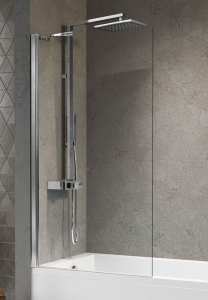 Novellini Aurora 5 Fixed Bath Screen Chrome Finish  1500mm x 700mm