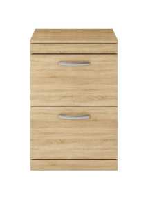 Nuie Athena Natural Oak Floor Standing 600mm Cabinet and Worktop ATH031W
