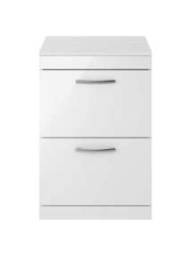 Nuie Athena Gloss White Floor Standing 600mm Cabinet and Worktop ATH034W