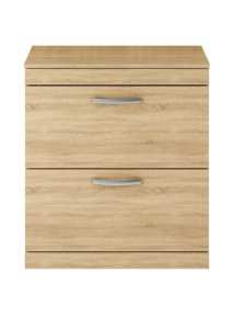 Nuie Athena Natural Oak Floor Standing 800mm Cabinet and Worktop ATH052W