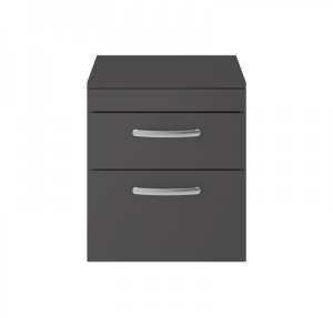 Nuie Athena Gloss Grey Wall Hung 500mm Cabinet And Worktop ATH074W