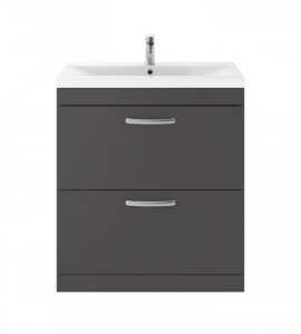 Nuie Athena Gloss Grey Floor Standing 800mm Cabinet And Basin 2 ATH079B