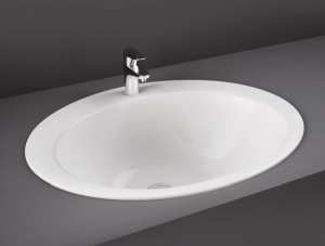 RAK Jessica Over Counter 1 Tap Hole Washbasin 530 x 435 OC37AWHA