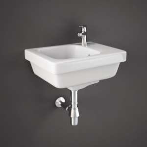 RAK Resort Slimline 1 Tap Hole Basin Right Hand 360 x 280 RST1001AWHA