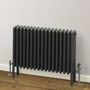 Rads 2 Rails Fitzrovia 3 Column Anthracite Horizontal Radiator 500mm x 1220mm