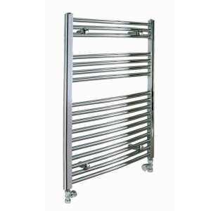 Reina Diva Central Heating Polished Chrome Curved Ladder Towel Rail 800mm High x 450mm Wide