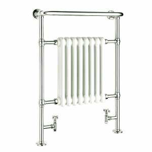 Reina Victoria Chrome And White Traditional Bathroom Radiator 960 x 675mm