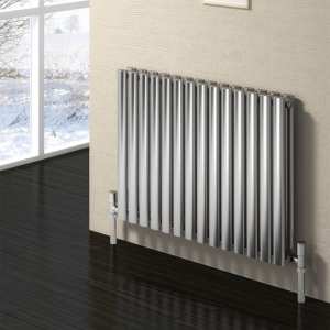 Reina Nerox Double Brushed Stainless Steel Designer Radiator 600 x 826mm