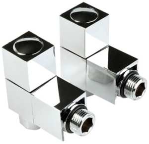 HomeSupply Square Radiator Valves Angled
