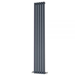 Riviera Ovalo Antracite Elliptical Tube Designer Radiator Single Sided 1600 x 290mm