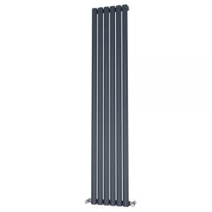 Riviera Ovalo Anthracite Elliptical Tube Designer Radiator Single Sided 1600 x 348mm