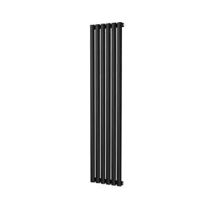 Riviera Ovalo Black Elliptical Tube Designer Radiator Single Sided 1600 x 348mm