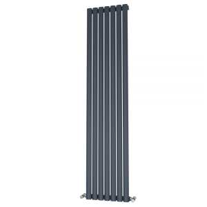 Riviera Ovalo Anthracite Elliptical Tube Designer Radiator Single Sided 1600 x 406mm