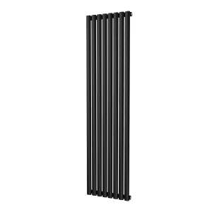 Riviera Ovalo Black Elliptical Tube Designer Radiator Single Sided 1800 x 464mm