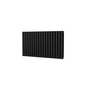 Riviera Ovalo Black Elliptical Tube Designer Radiator Double Sided 600 x 1044mm