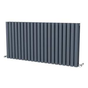 Riviera Ovalo Anthracite Elliptical Tube Designer Radiator Double Sided 600 x 1218mm