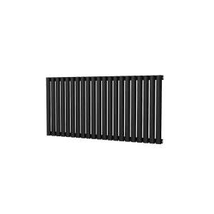 Riviera Ovalo Black Elliptical Tube Designer Radiator Single Sided 600 x 1218mm